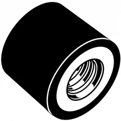 5/16" x 5/8" Rubber Female Cylinder Bumper Mount 2PK