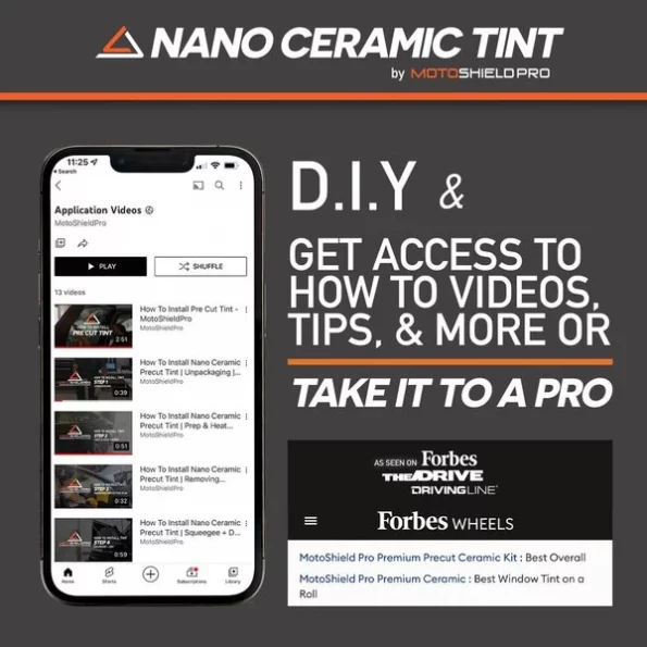 Nano Ceramic Window Tint Film for Auto, Car, Truck | 5% VLT (24” in x 100’ ft Roll)