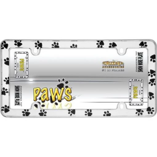 Cruiser Accessories 23033 Paws License Plate Frame – Chrome