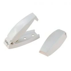 RV Designer E211 Rounded Baggage Door Catch - White, Set of 2