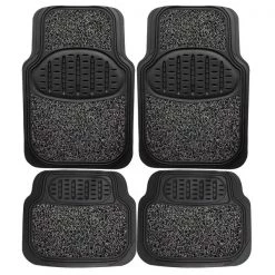 Black Rubber Sponge Floor Mat 4 Piece