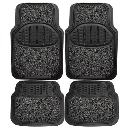 Pilot Black Rubber Sponge Floor Mat 4 Piece