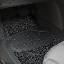 Black Rubber Sponge Floor Mat 4 Piece