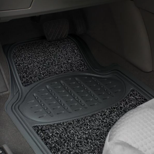 Black Rubber Sponge Floor Mat 4 Piece