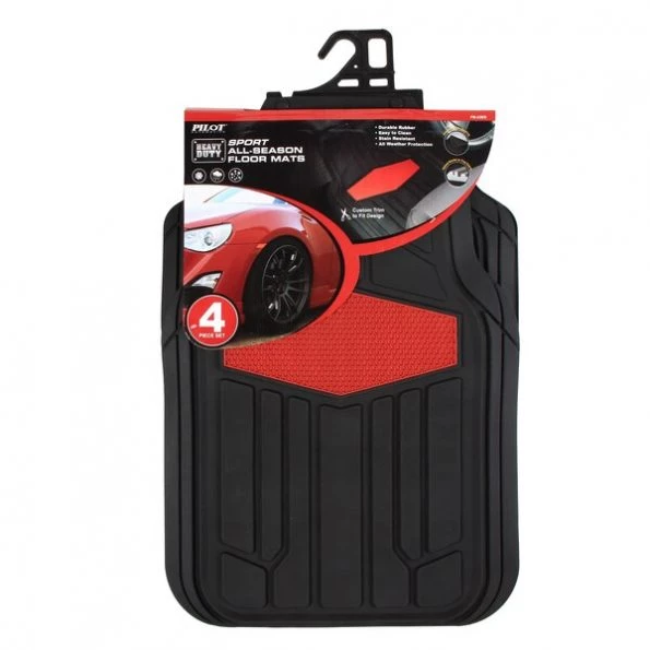 4 Pc Sport Rubber Blk/Red