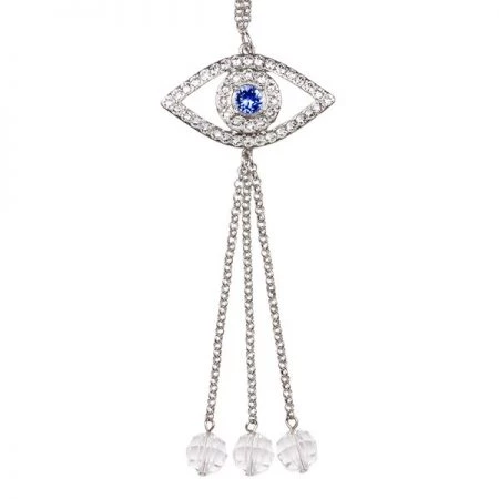 Lunna Silver Evil Eye Pendant