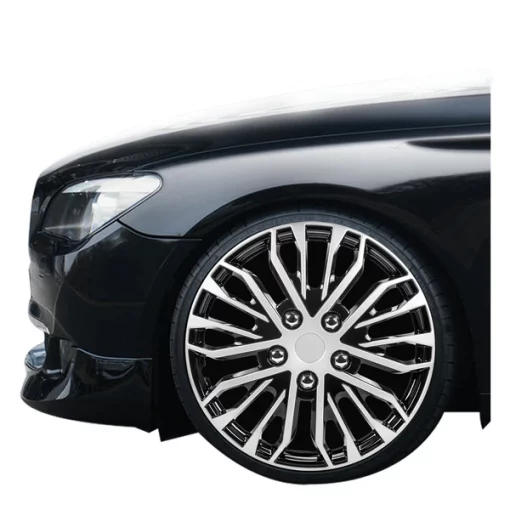 15" Black And Silver Wheel Cover, WH141-15S-B