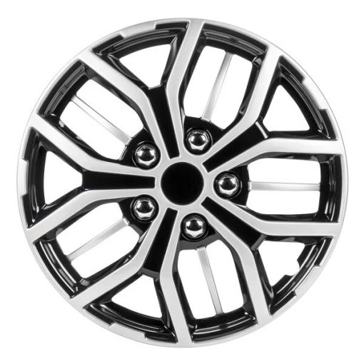 14" Black And Silver Wheel Cover, WH142-14S-B