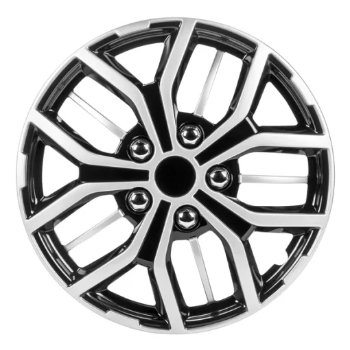 15" Black And Silver Wheel Cover, WH142-15S-B