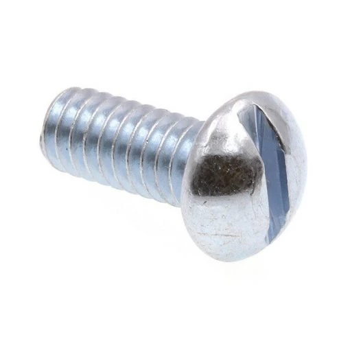 Lic Plate Bolt, Round Head, Slotted Drive 1/4in-20 X 5/8in Zinc Plated Steel 4PK