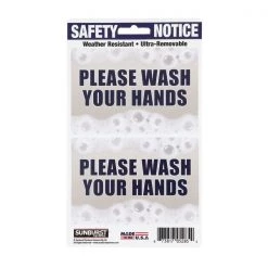 Sunburst Systems Decal Wash Hands 5 in x 8.5 in