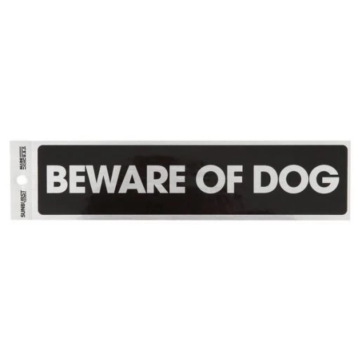Sunburst Systems Decal Beware of Dog 2 in x 8.5 in, Brushed Chrome 1 Decal Beware of Dog 2 in x 8.5 in, Brushed Chrome