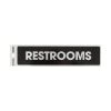 Sunburst Systems Decal Restrooms 2 in x 8.5 in, Brushed Chrome