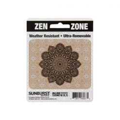 Sunburst Systems Decal Zen Zone Mandala Black On Gold 4 in x 5 in