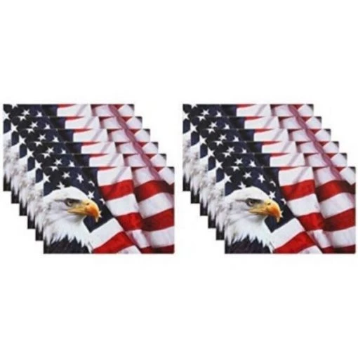 Decal Eagle Flage 3 in x 4.5 in 12-Pack PK