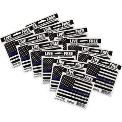 Sunburst Systems Decal Thin Blue Line Flag 3 in x 4.5 in, 12-Pack PK
