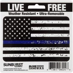 Decal Thin Blue Line Flag 3 in x 4.5 in, 12-Pack PK