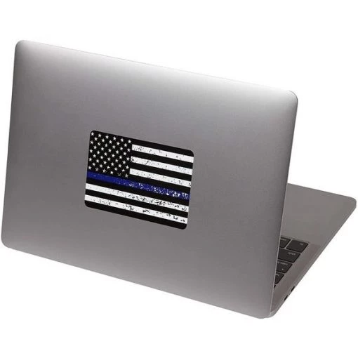 Decal Thin Blue Line Flag 3 in x 4.5 in, 12-Pack PK