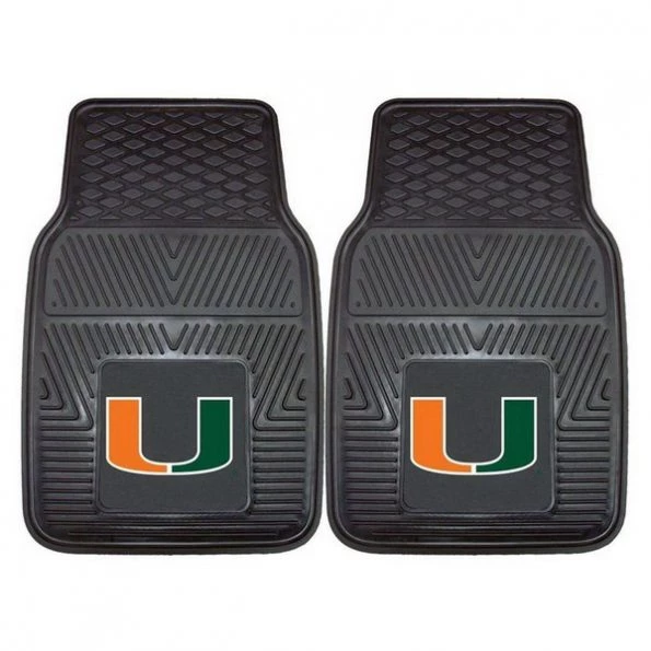 Miami Hurricanes Car Mats Heavy Duty 2 Piece Vinyl Special Order