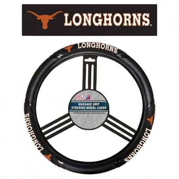 Fremont Die 2324556667 NCAA Texas Longhorns Steering Wheel Cover – Massage Grip Style