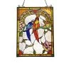 Chloe Lighting CH3P131RA24-GPN Lovebirds Animal Tiffany-Glass Window Panel - 24 in.