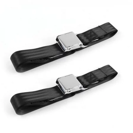 Geared2Golf Airplane 2 Point Black Lap Bucket Seat Belt Kit for Jeep CJ & DJ 1971-1986 - 2 Belts