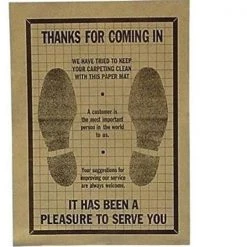 John Dow Industries JDI-PFM500 Paper Floor Mats – Box of 500