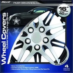 Pilot Automotive WH544-16C-BLZ 16 in. Wheel Cover Formula Performance Series; Black & Silver