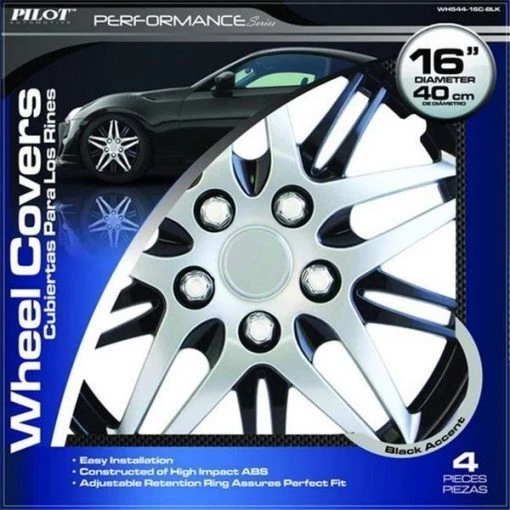 Pilot Automotive WH544-16C-BLZ 16 in. Wheel Cover Formula Performance Series; Black & Silver 1 Pilot Automotive WH544-16C-BLZ 16 in. Wheel Cover Formula Performance Series; Black & Silver