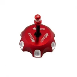 Outlaw Racing 12072 Billet Anodized Gas Fuel Tank Cap With Vent Hose - Red