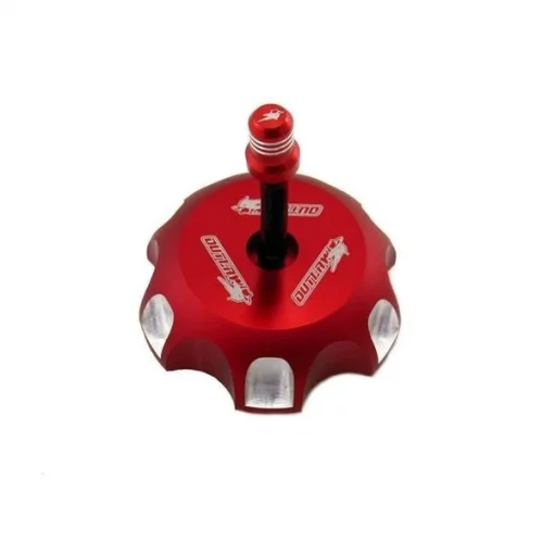 Outlaw Racing 12072 Billet Anodized Gas Fuel Tank Cap With Vent Hose – Red