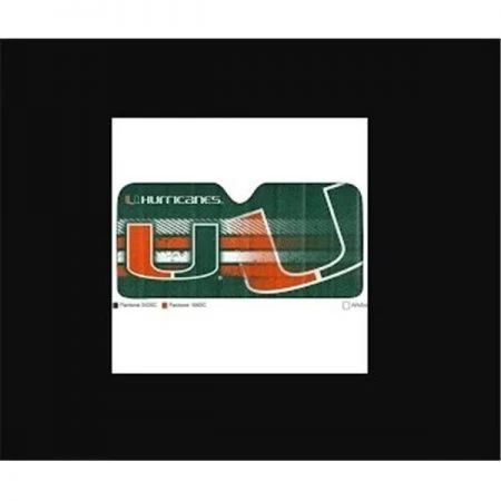 Team Promark AS2U034 27.5 x 58 in. Miami Hurricanes Universal Auto Sun Shade