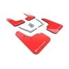 Rally Armor MF50-UR-RD-WH Red Urethane Mud Flap with White Logo for 2016-2019 Honda Civic Si