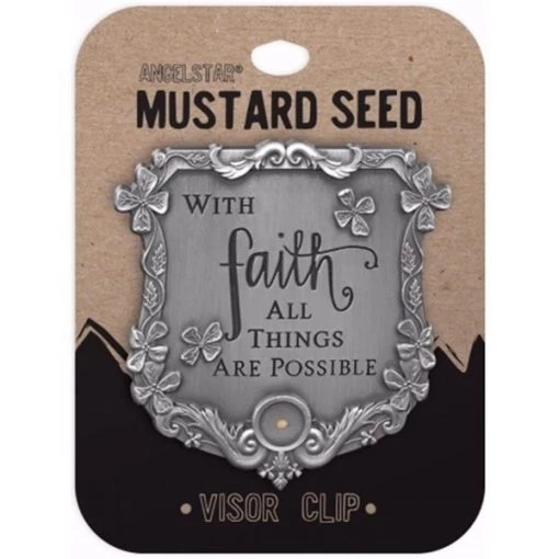 AngelStar 68161 Visor Clip-Mustard Seed-With Faith All Things Are Possible