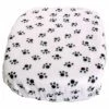 FidoRido Products FRFCWB Fleece Cover - White with Black Paw Prints