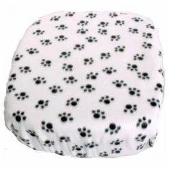 FidoRido Products FRFCWB Fleece Cover - White with Black Paw Prints 2 FidoRido Products FRFCWB Fleece Cover – White with Black Paw Prints