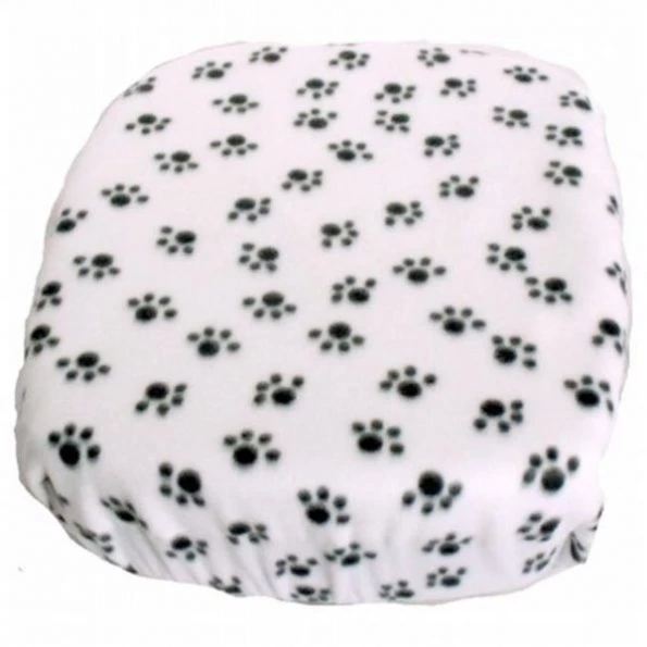 FidoRido Products FRFCWB Fleece Cover - White with Black Paw Prints 1 FidoRido Products FRFCWB Fleece Cover – White with Black Paw Prints