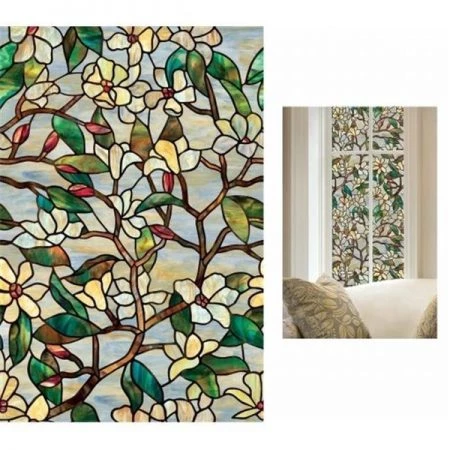 Lettherebelight 24 in. X 36 in. Summer Magnolia Window Film