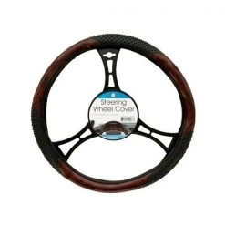 Bulk Buys OD807-12 Textured Two-Tone Steering Wheel Cover -Pack of 12