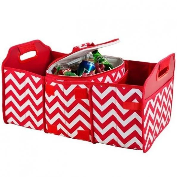Gameover Trunk Organizer And Cooler Set - Chevron Red 1 Trunk Organizer And Cooler Set – Chevron Red