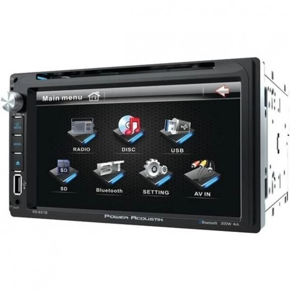 Power Acoustik PD 651B Double-DIN In-Dash LCD Touchscreen DVD Receiver