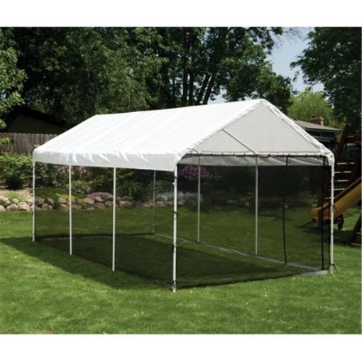 ShelterLogic 23531 10 ft. ×20 ft. Canopy 1-.38 in. 8-Leg Frame White Cover Screen Kit