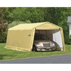 ShelterLogic 62680 10X20 Auto Shelter 1-.38 in. 5-Rib Peak Style Frame Sandstone Cover