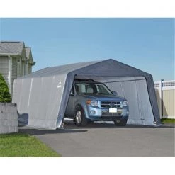 ShelterLogic 62790 12×20×8 Peak Style Shelter 1-.38 in. 6-Rib Frame Grey Cover