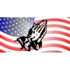 Smart Blonde LP-1321 American Flag with Praying Hands License Plates Tags