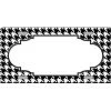 Smart Blonde LP-4588 White Black Houndstooth With Scallop Center Metal Novelty License Plate