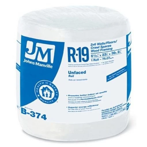 John Manville 90003722 R19 23 in. x 39 ft. 2 in. Unfaced Roll