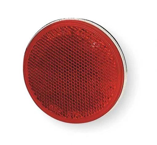 Reflector, Sealed, Stick-On, Red, Dia 3 In