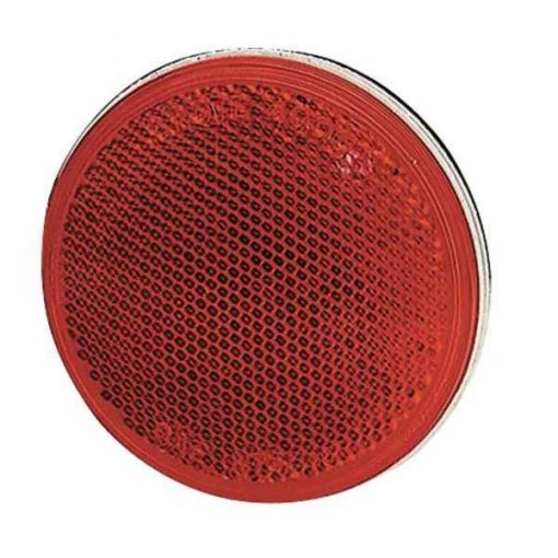 Reflector, Sealed, Stick-On, Red, Dia 3 In
