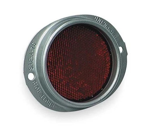 Grote Reflector, Armored, Red, Dia 3 5/8 In 1 Reflector, Armored, Red, Dia 3 5/8 In